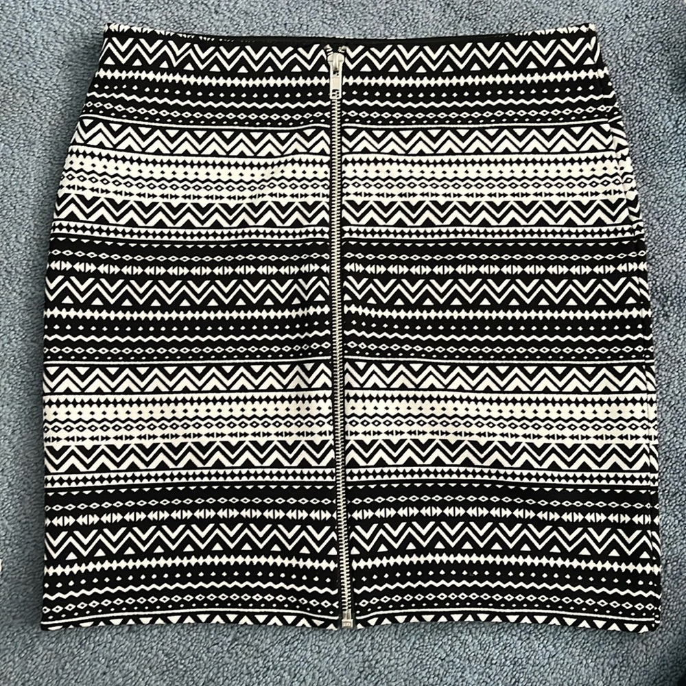 Black and White Mini Skirt